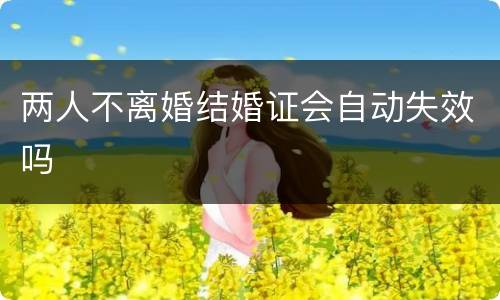 两人不离婚结婚证会自动失效吗