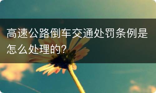 高速公路倒车交通处罚条例是怎么处理的?