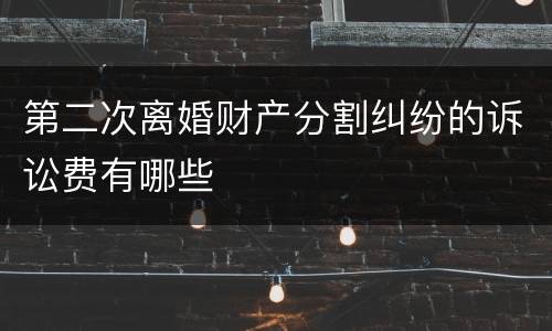 第二次离婚财产分割纠纷的诉讼费有哪些