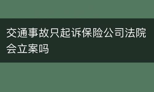 交通事故只起诉保险公司法院会立案吗