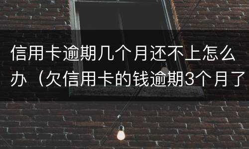 信用卡逾期几个月还不上怎么办（欠信用卡的钱逾期3个月了还不上怎么办）