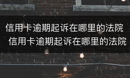 信用卡逾期起诉在哪里的法院 信用卡逾期起诉在哪里的法院立案