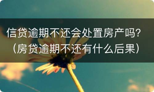 信贷逾期不还会处置房产吗？（房贷逾期不还有什么后果）