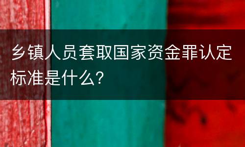 乡镇人员套取国家资金罪认定标准是什么？