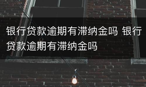 银行贷款逾期有滞纳金吗 银行贷款逾期有滞纳金吗