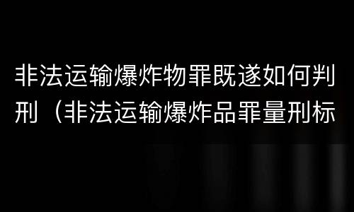 非法运输爆炸物罪既遂如何判刑（非法运输爆炸品罪量刑标准）