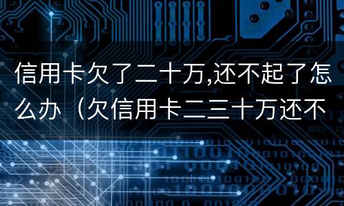 信用卡欠了二十万,还不起了怎么办（欠信用卡二三十万还不起怎么办）