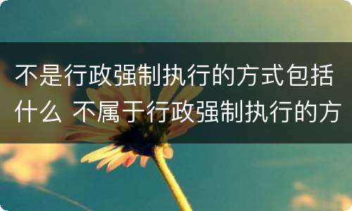 不是行政强制执行的方式包括什么 不属于行政强制执行的方式的是什么