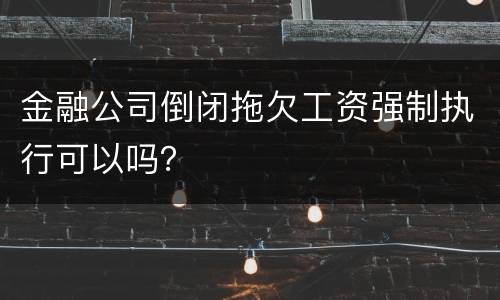 金融公司倒闭拖欠工资强制执行可以吗？