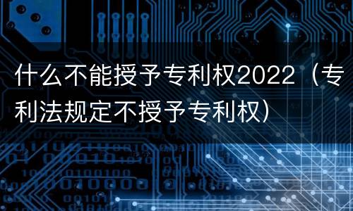 什么不能授予专利权2022（专利法规定不授予专利权）