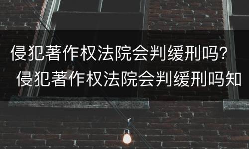 侵犯著作权法院会判缓刑吗？ 侵犯著作权法院会判缓刑吗知乎