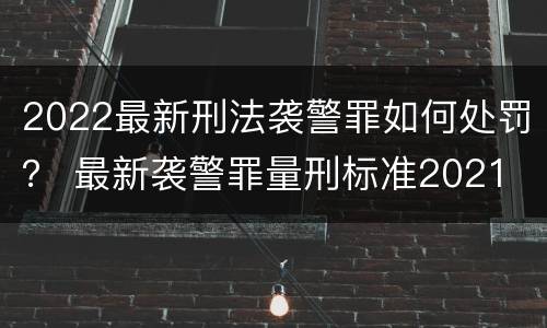 2022最新刑法袭警罪如何处罚？ 最新袭警罪量刑标准2021