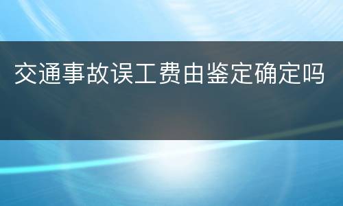 交通事故误工费由鉴定确定吗
