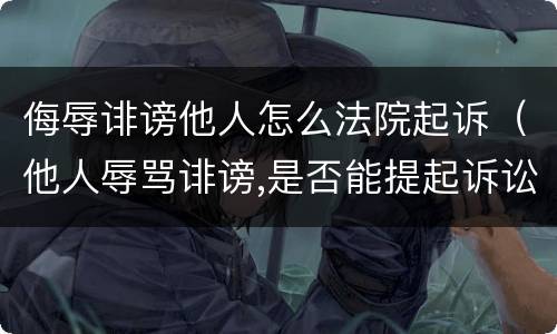 侮辱诽谤他人怎么法院起诉（他人辱骂诽谤,是否能提起诉讼）