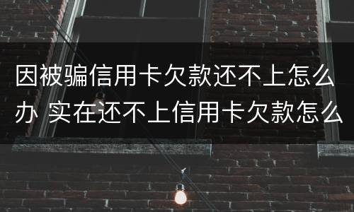 因被骗信用卡欠款还不上怎么办 实在还不上信用卡欠款怎么办