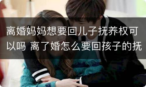 离婚妈妈想要回儿子抚养权可以吗 离了婚怎么要回孩子的抚养权