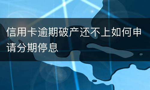 信用卡逾期破产还不上如何申请分期停息