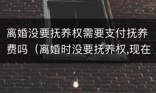 离婚没要抚养权需要支付抚养费吗（离婚时没要抚养权,现在能要吗）