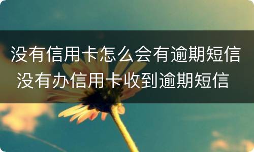 没有信用卡怎么会有逾期短信 没有办信用卡收到逾期短信