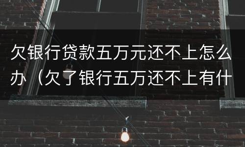 欠银行贷款五万元还不上怎么办（欠了银行五万还不上有什么办法解决）