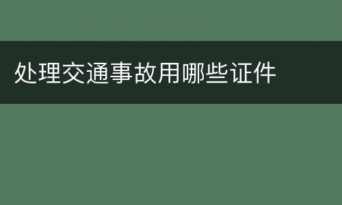 处理交通事故用哪些证件