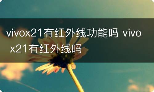 vivox21有红外线功能吗 vivo x21有红外线吗