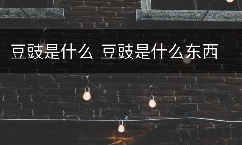 豆豉是什么 豆豉是什么东西