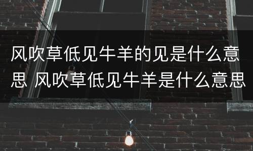 风吹草低见牛羊的见是什么意思 风吹草低见牛羊是什么意思