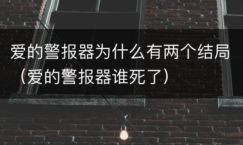 爱的警报器为什么有两个结局（爱的警报器谁死了）