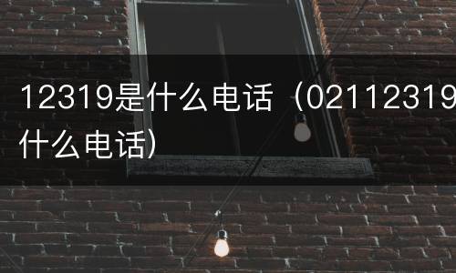 12319是什么电话（02112319是什么电话）