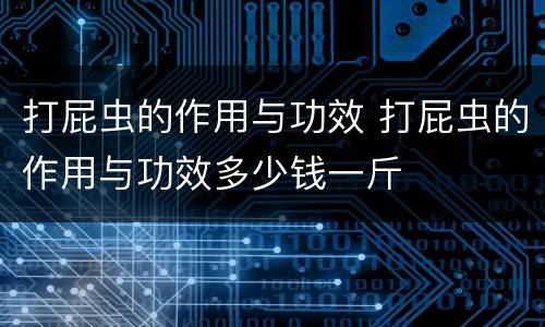 打屁虫的作用与功效 打屁虫的作用与功效多少钱一斤