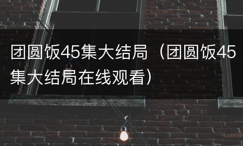 团圆饭45集大结局（团圆饭45集大结局在线观看）