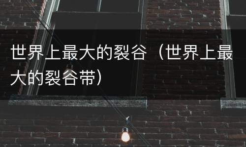 世界上最大的裂谷（世界上最大的裂谷带）
