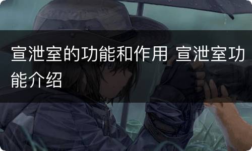 宣泄室的功能和作用 宣泄室功能介绍