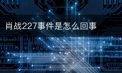 肖战227事件是怎么回事