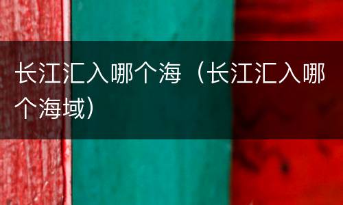 长江汇入哪个海（长江汇入哪个海域）