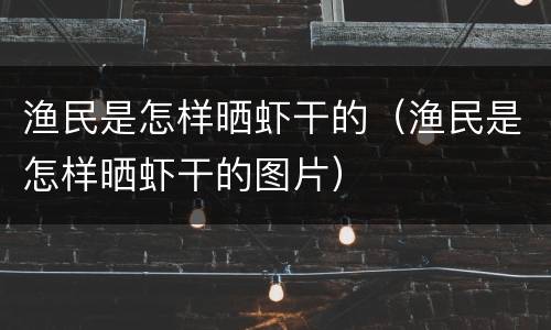 渔民是怎样晒虾干的（渔民是怎样晒虾干的图片）
