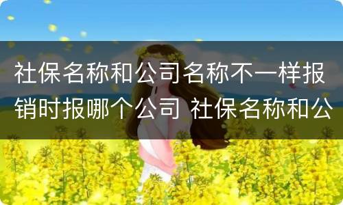 社保名称和公司名称不一样报销时报哪个公司 社保名称和公司名称不一样怎么报销