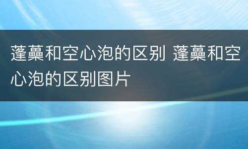 蓬蘽和空心泡的区别 蓬蘽和空心泡的区别图片