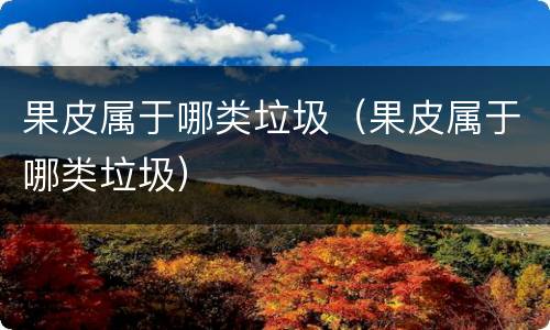 果皮属于哪类垃圾（果皮属于哪类垃圾）