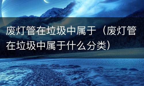 废灯管在垃圾中属于（废灯管在垃圾中属于什么分类）