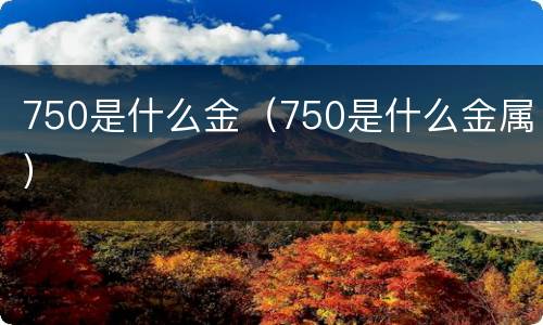 750是什么金（750是什么金属）