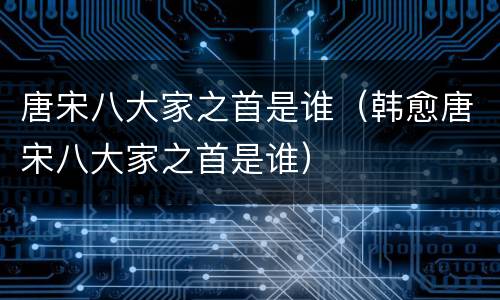 唐宋八大家之首是谁（韩愈唐宋八大家之首是谁）