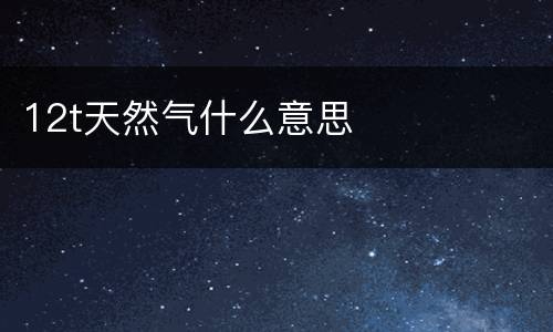 12t天然气什么意思
