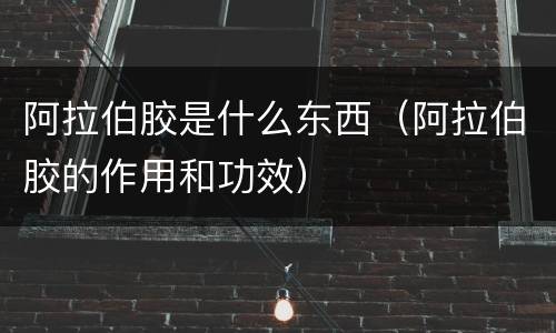 阿拉伯胶是什么东西（阿拉伯胶的作用和功效）