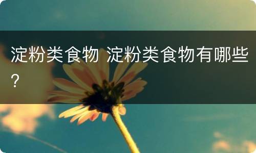 淀粉类食物 淀粉类食物有哪些?