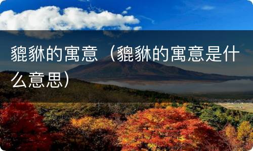 貔貅的寓意（貔貅的寓意是什么意思）