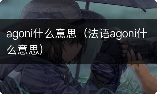 agoni什么意思（法语agoni什么意思）