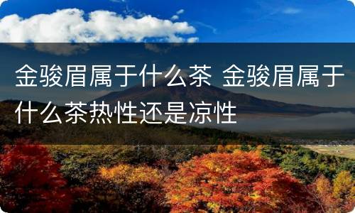 金骏眉属于什么茶 金骏眉属于什么茶热性还是凉性