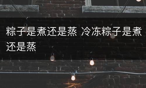 粽子是煮还是蒸 冷冻粽子是煮还是蒸